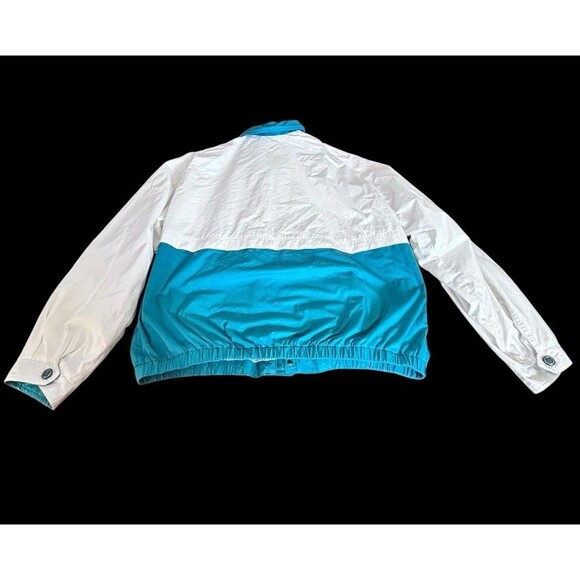 Vtg Members Only Mariner Jacket Full Zip Up Mens XL Teal & White 90s - Picture 10 of 14